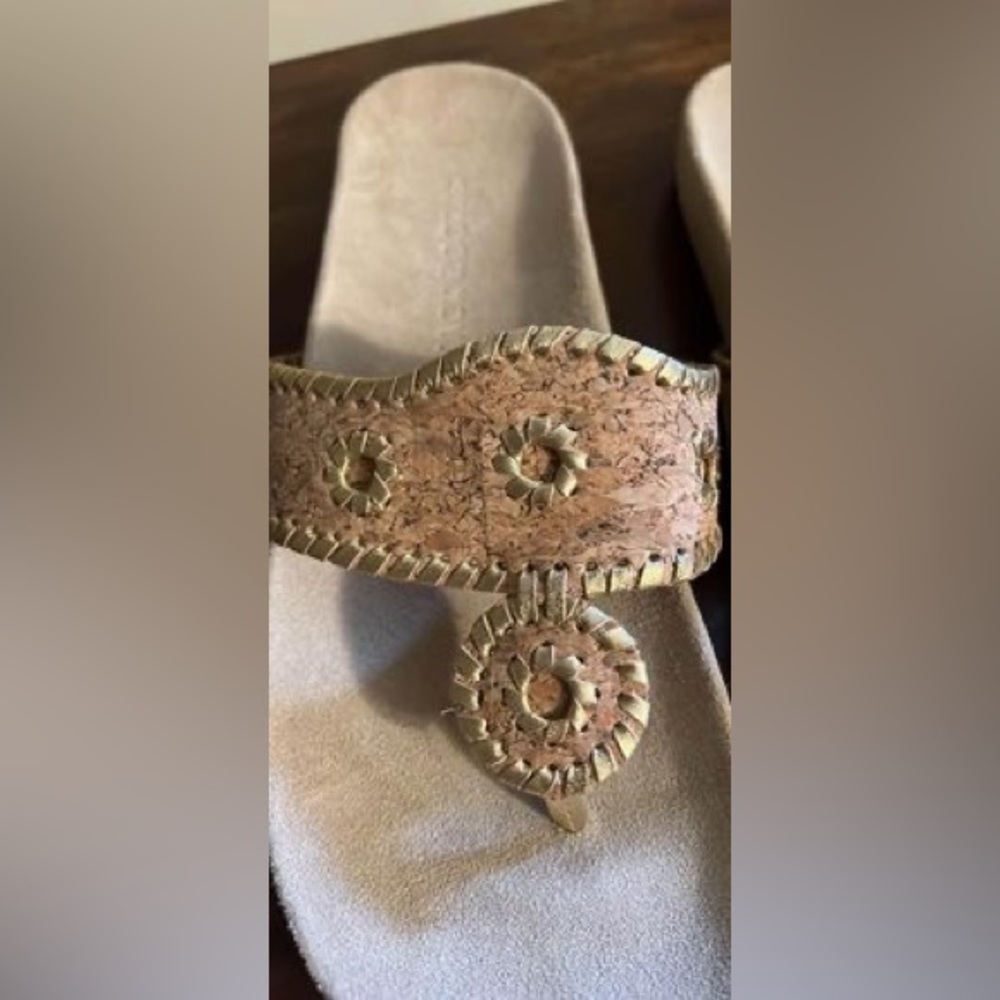 Jack Rogers cork/gold sandals